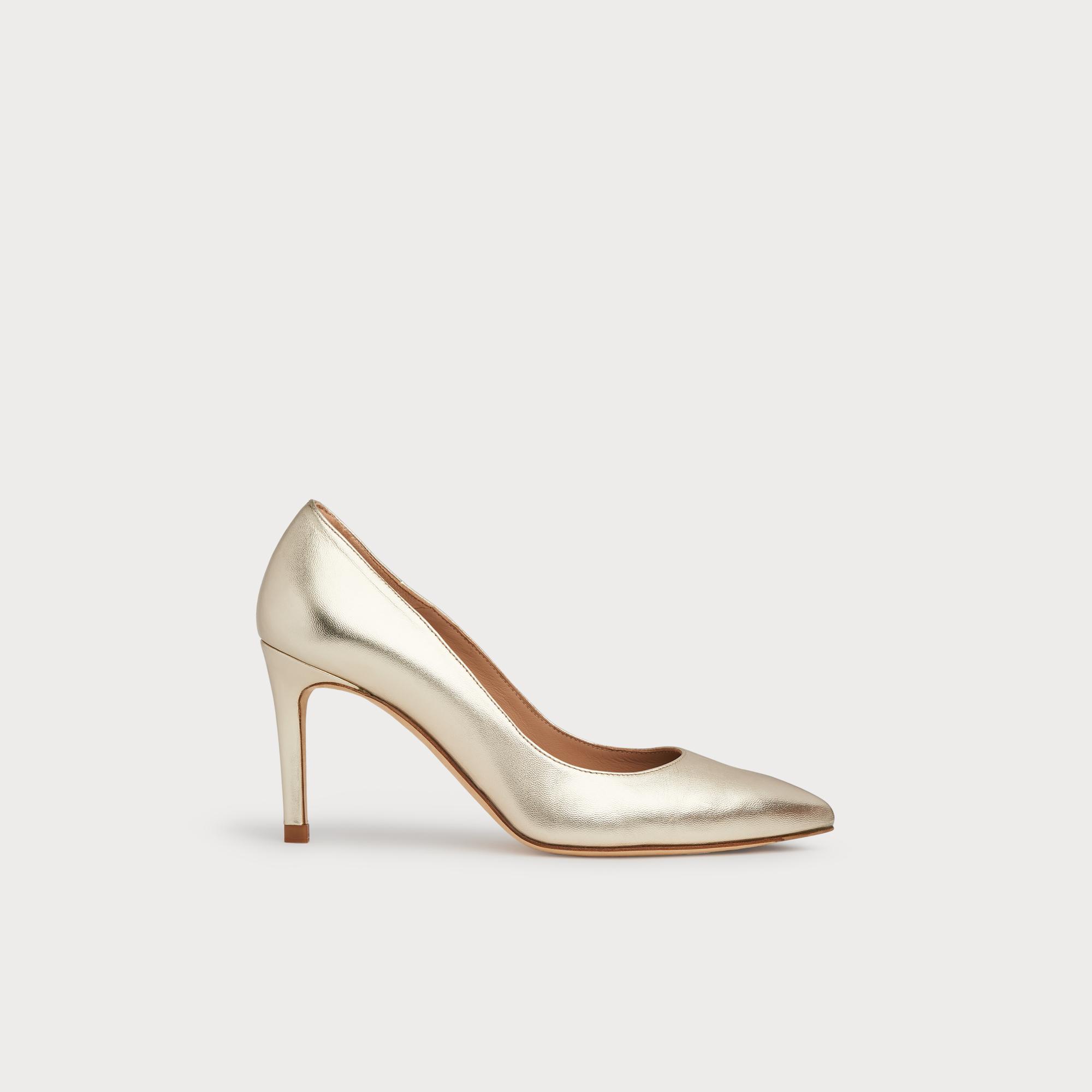 Gold court hotsell shoes block heel